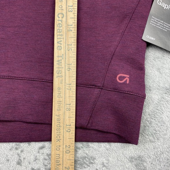 NWT Gap GapFit Sweatshirt Womens XS Burgundy Double Knit Crop Hoodie Activewear - Picture 14 of 15
